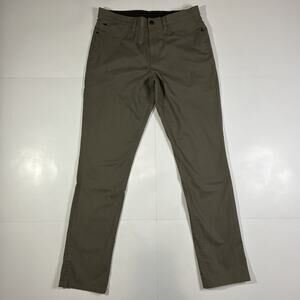 ENGLISH LAUNDRY MEN'S FLAT FRONT CHINO 5 POCKET PANTS (OLIVE 34X34)